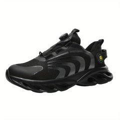 Men's Knitted Work Sneakers No Tie Chunky Breathable Shoes