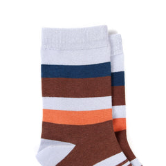 5 Pairs Women's Striped Crew Socks - Mixed Colours