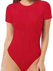 Slimming Bodysuit Short Sleeve Crew Neck Tummy Control Body Shaper