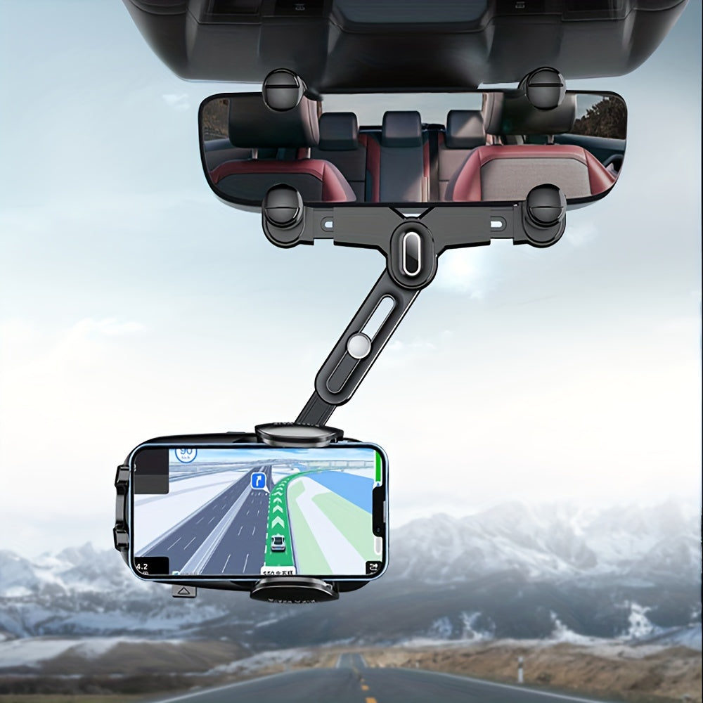 Upgraded Car Cell Phone Holder Rearview Mirror Adjustable