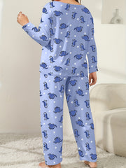  Dino & Paw Print Long Sleeve Pajama Set