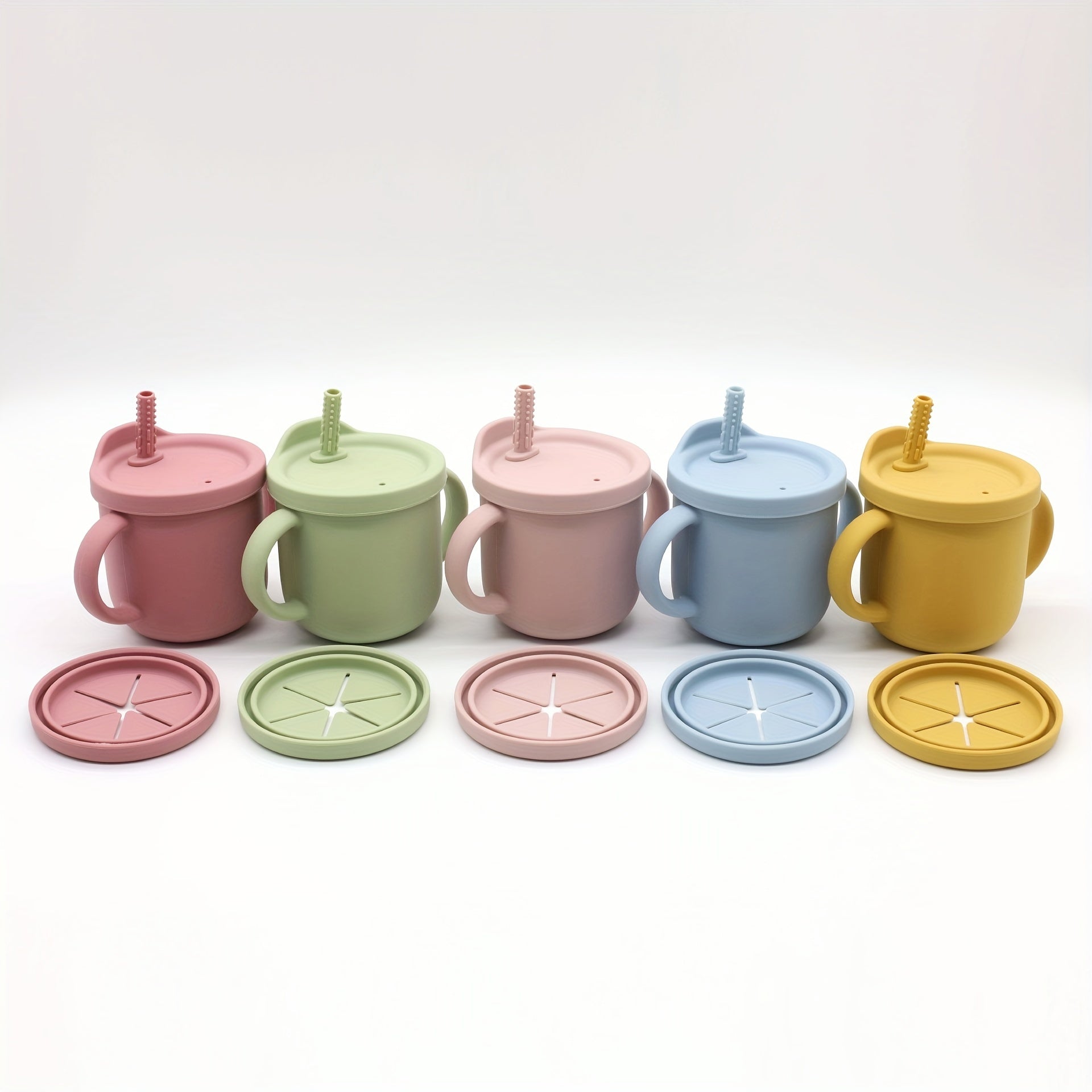 Kids' Silicone Snack Cup with Handles Anti Fall & Splash
