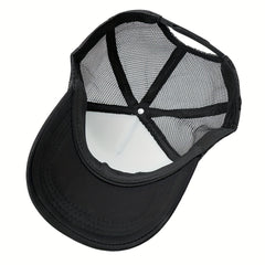 Men's Cross Believe Print Outdoor Sun Hat Breathable Net Baseball Cap