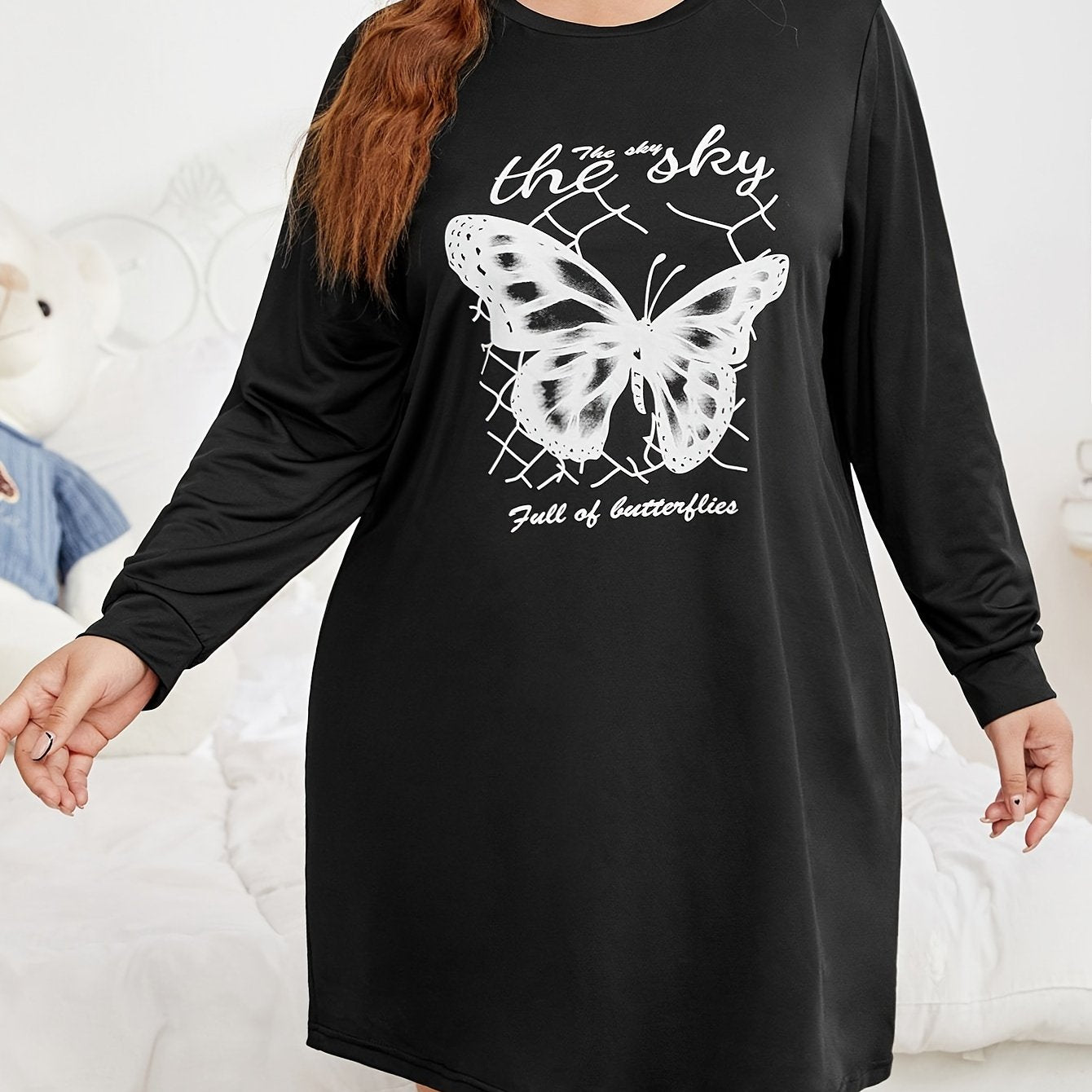  Butterfly Graphic Sleep Dress