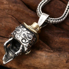 Men's Stainless Steel Skull Head Pendant Vintage Necklace