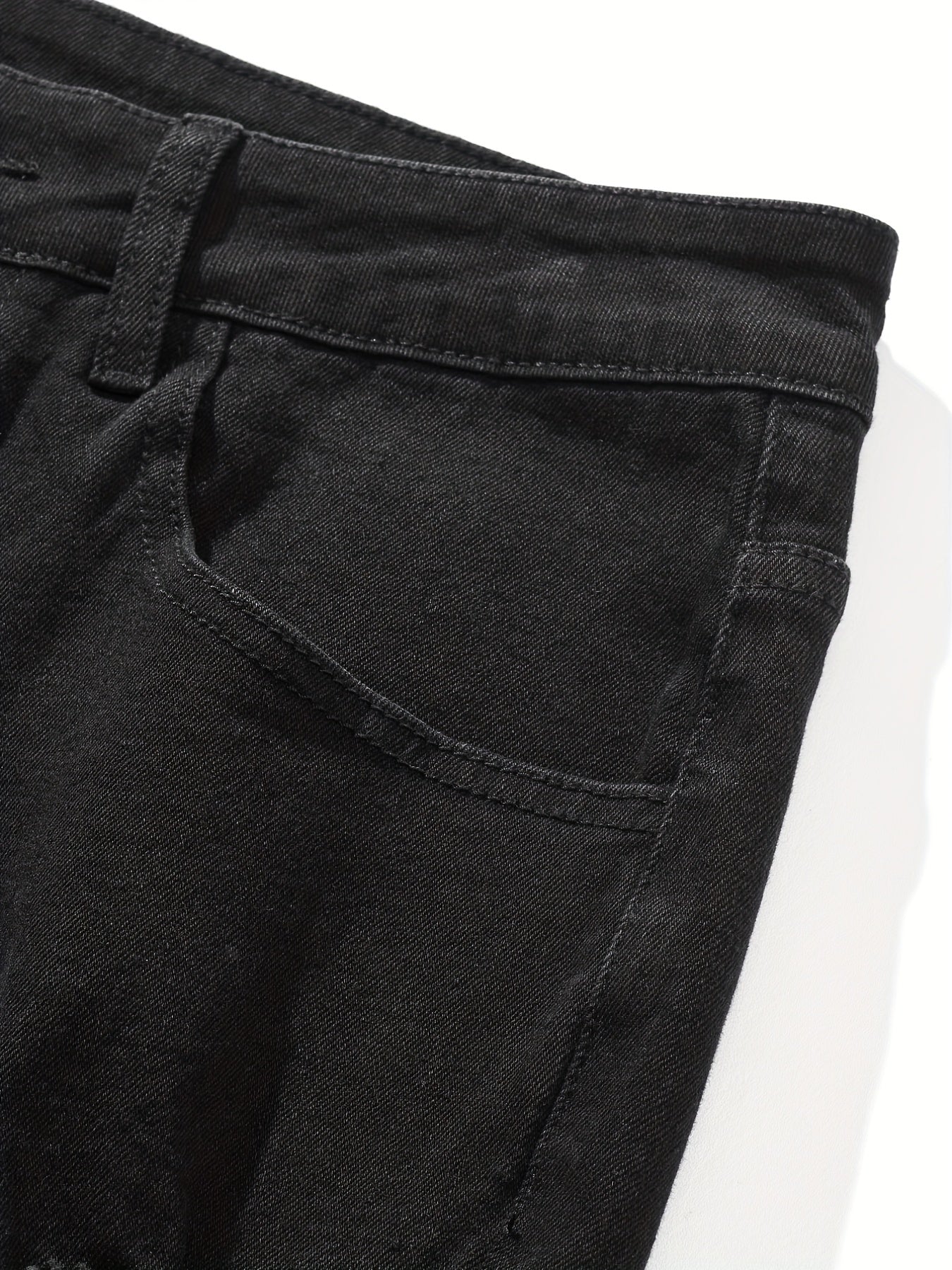 Men's Ripped Slim Fit Denim Jeans With Pockets