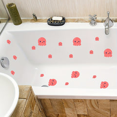6Pcs Cartoon Octopus Bathtub Stickers Waterproof