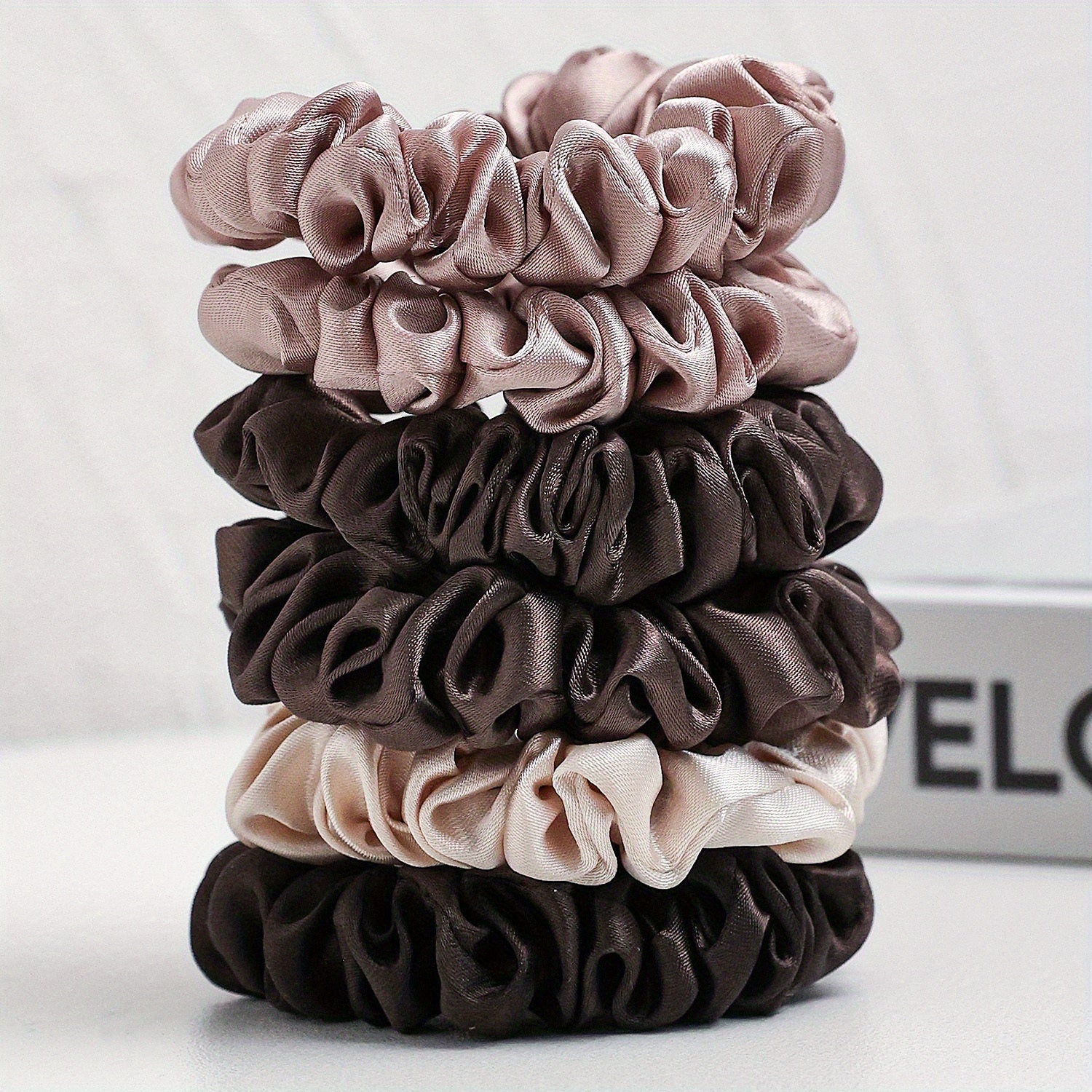 6pcs Satin Soft Scrunchies Hair Tie Elastic Hair Rope Girls Accessories