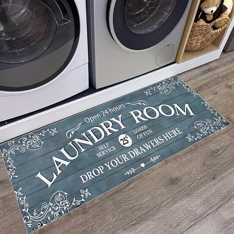 Retro Area Rug English Letter Pattern Carpet