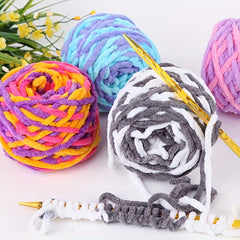 Hand Woven Ice Chunky Yarn Hook Shoe Seat Cushion Diy Woven Scarf