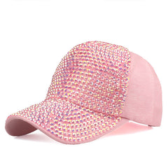 Rhinestone Decor Unisex Baseball Cap with Sun Protection