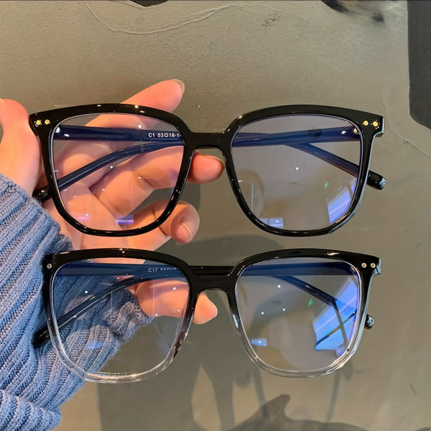 Light Blocking Jelly Square Clear Lens Glasses for Women Men