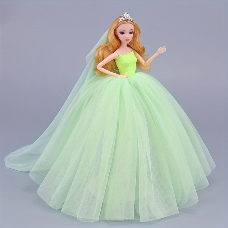 Bjd 30cm Doll Clothing Wedding Dress Skirt with Headscarf