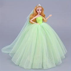 Bjd 30cm Doll Clothing Wedding Dress Skirt with Headscarf