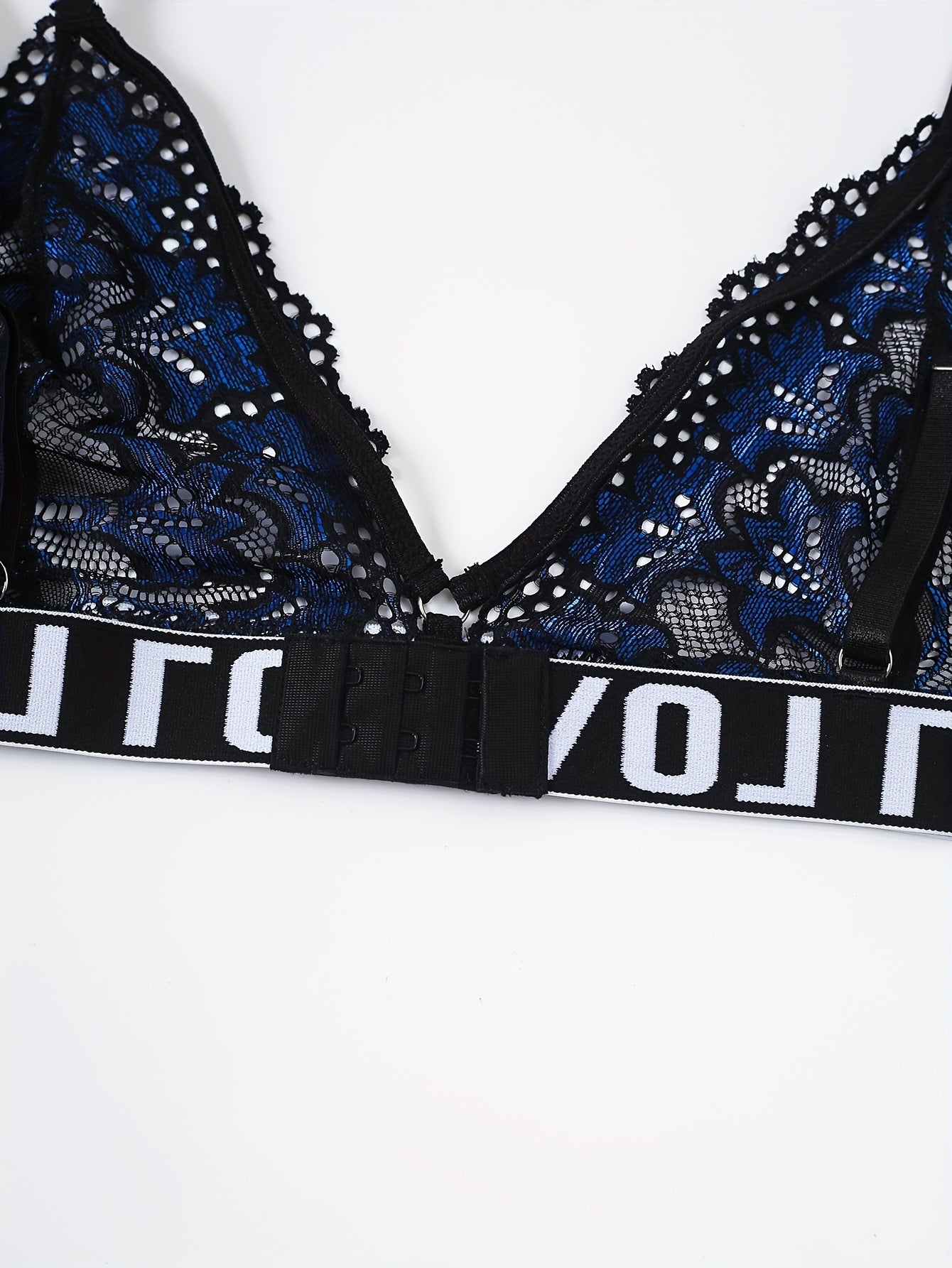 Floral Lace Triangle Bra & Suspender Panty Lingerie Set