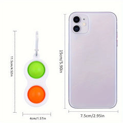 2pcs Fidget Toy Stress Relief & Mini Silicone Sensory Key Chain