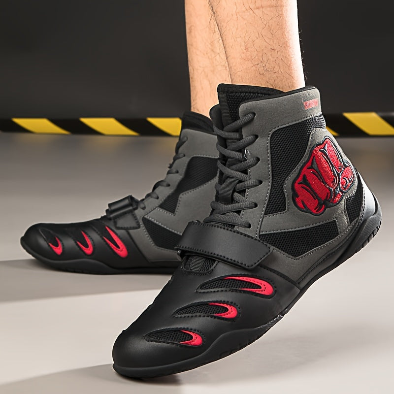 Men's Boxing Shoes Non Slip Durable Lace Up Wrestling Shoes