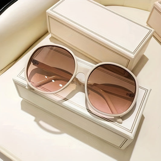 Round Square Sunglasses Ombre Lens Oversized Wrap Around Glasses UV Blocking