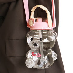 34oz Bear Handheld Water Cup For Kids With Straw