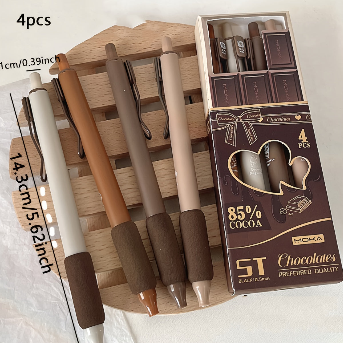 4pcs Box Soft Bag Rollerball Pen Press Type Pen Box Brush Pen Smooth