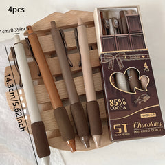 4pcs Box Soft Bag Rollerball Pen Press Type Pen Box Brush Pen Smooth
