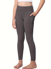 Girls Yoga Pants With Pocket Comfy Leggings Sports Dance Running Jogging