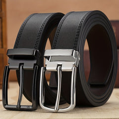 Cowhide Leather Men's Belt Classic Alloy Buckle Business Jeans All match Pants