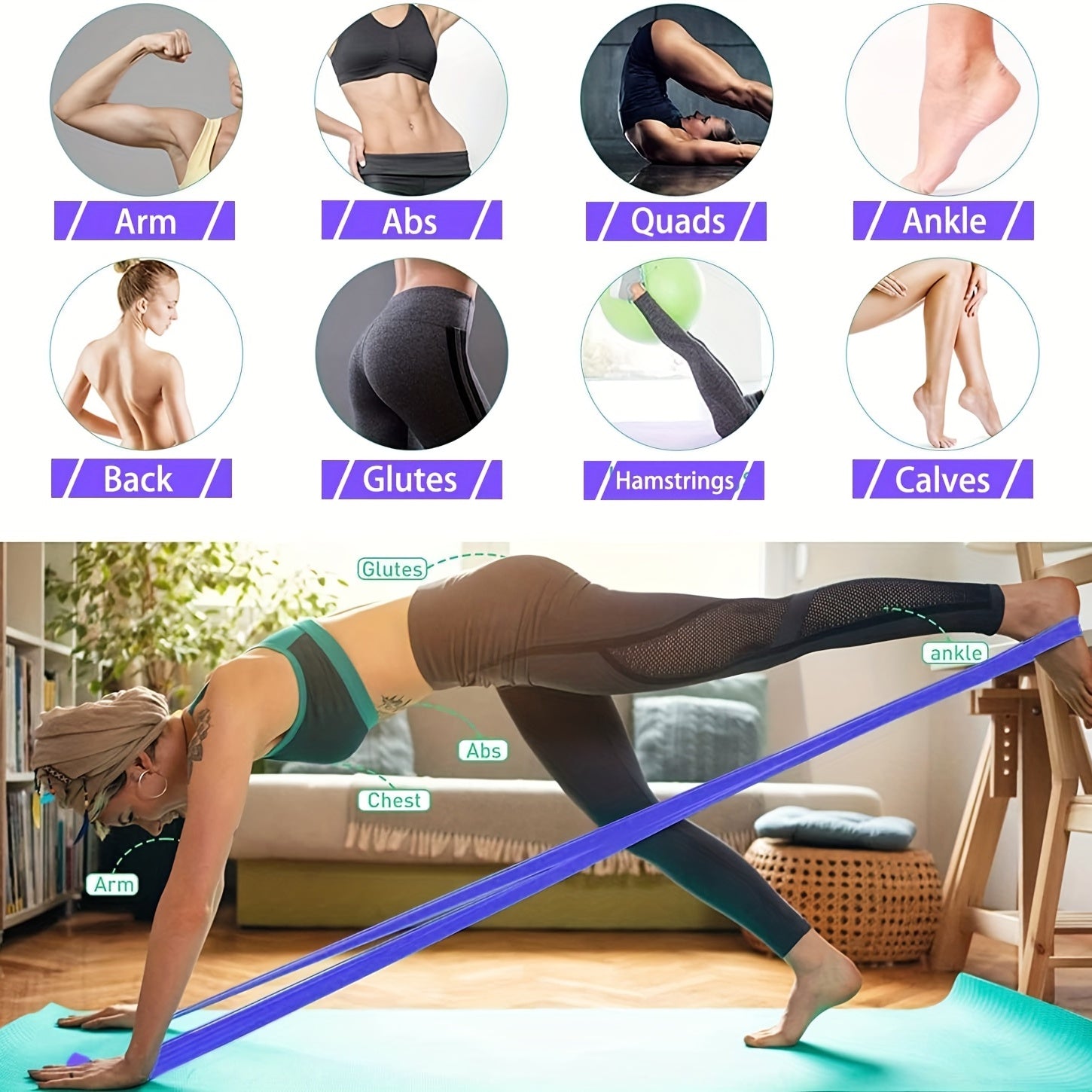 Latex Resistance Band for Gym and Home Fitness Exercise