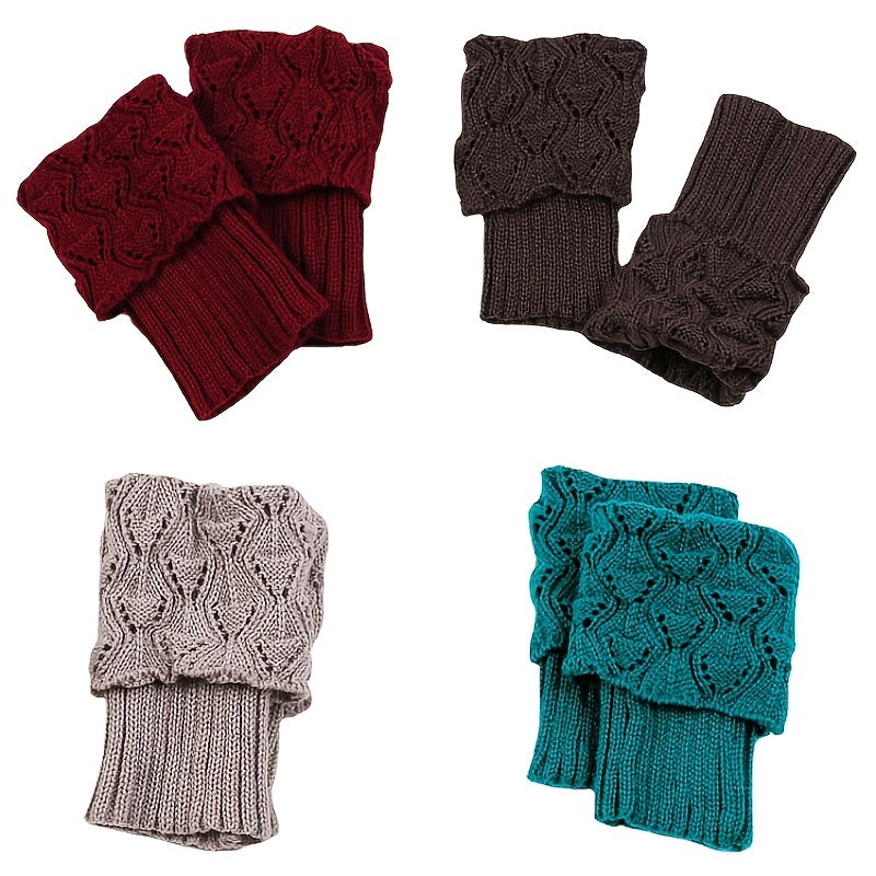 Winter Crochet Knit Boot Cuffs Ankle Leg Warmers Socks Women's Stockings