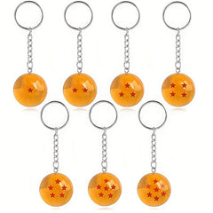 1pc Anime Cartoon Ball Keychain Yellow Crystal Balls Pendant 7 Stars PVC Toy