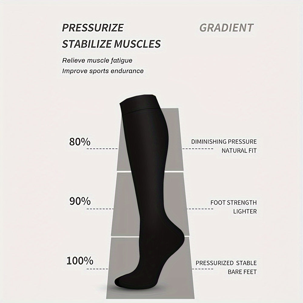 3 Pairs Copper Compression Socks 10-20mmHg Knee High for Women Men