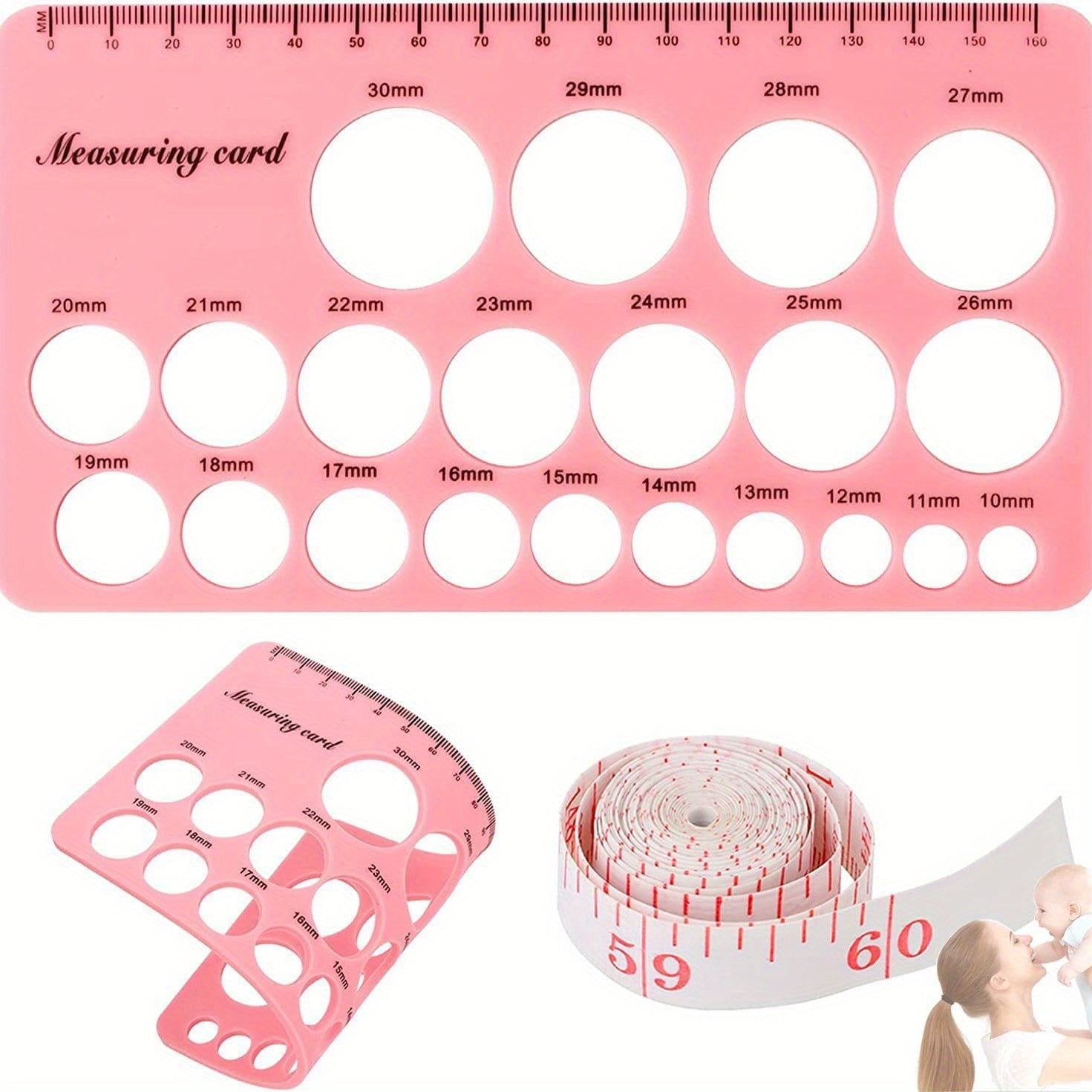 Silicone Pacifier Ruler for Measuring Size of Pacifiers