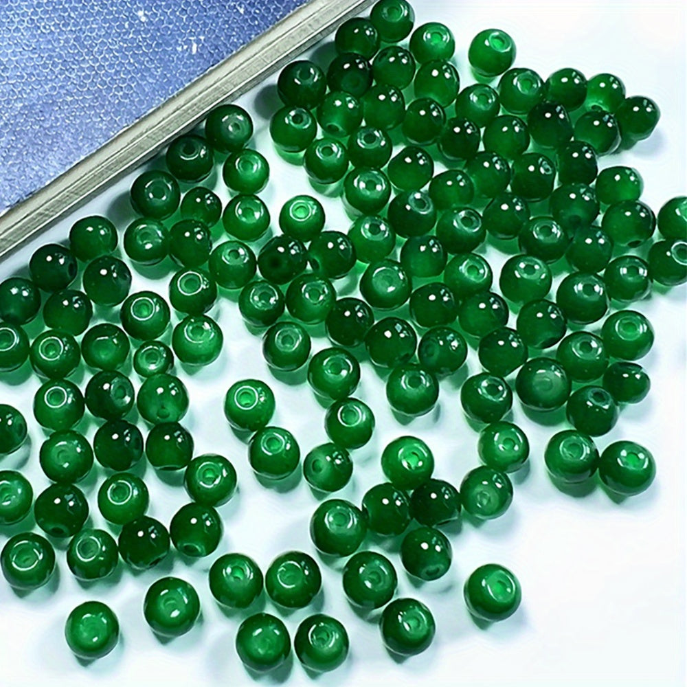 50PCS 0.32inch Natural Stone Glass Round Bead Spacer Beads