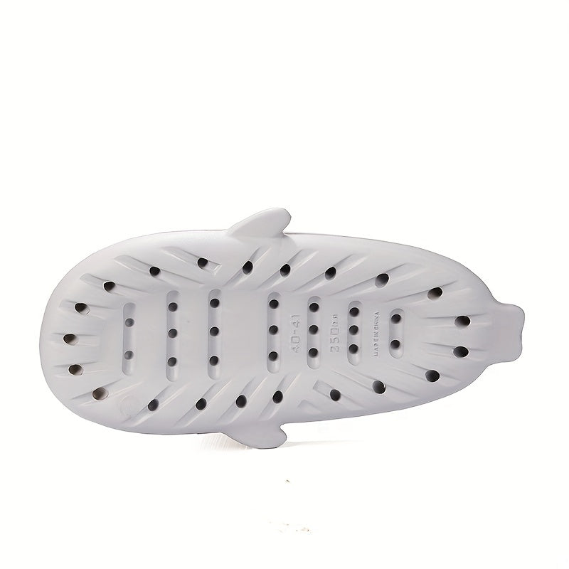 Women's Solid Cloud Shark Slides Soft Open Toe Non Slip Quick Drying Slides