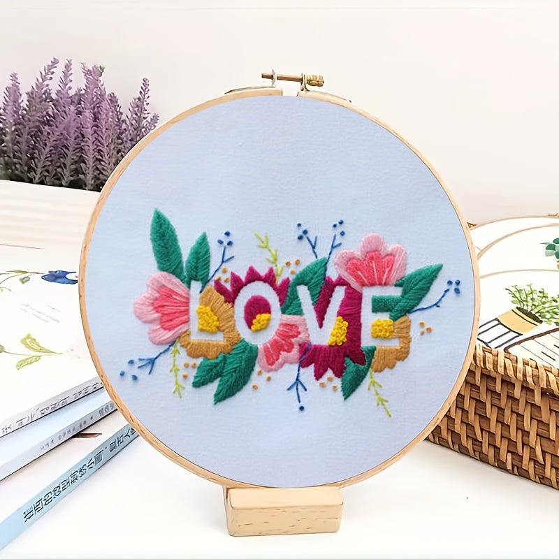 Flower Pattern Embroidery Kit DIY Set - Adults Kids Beginners