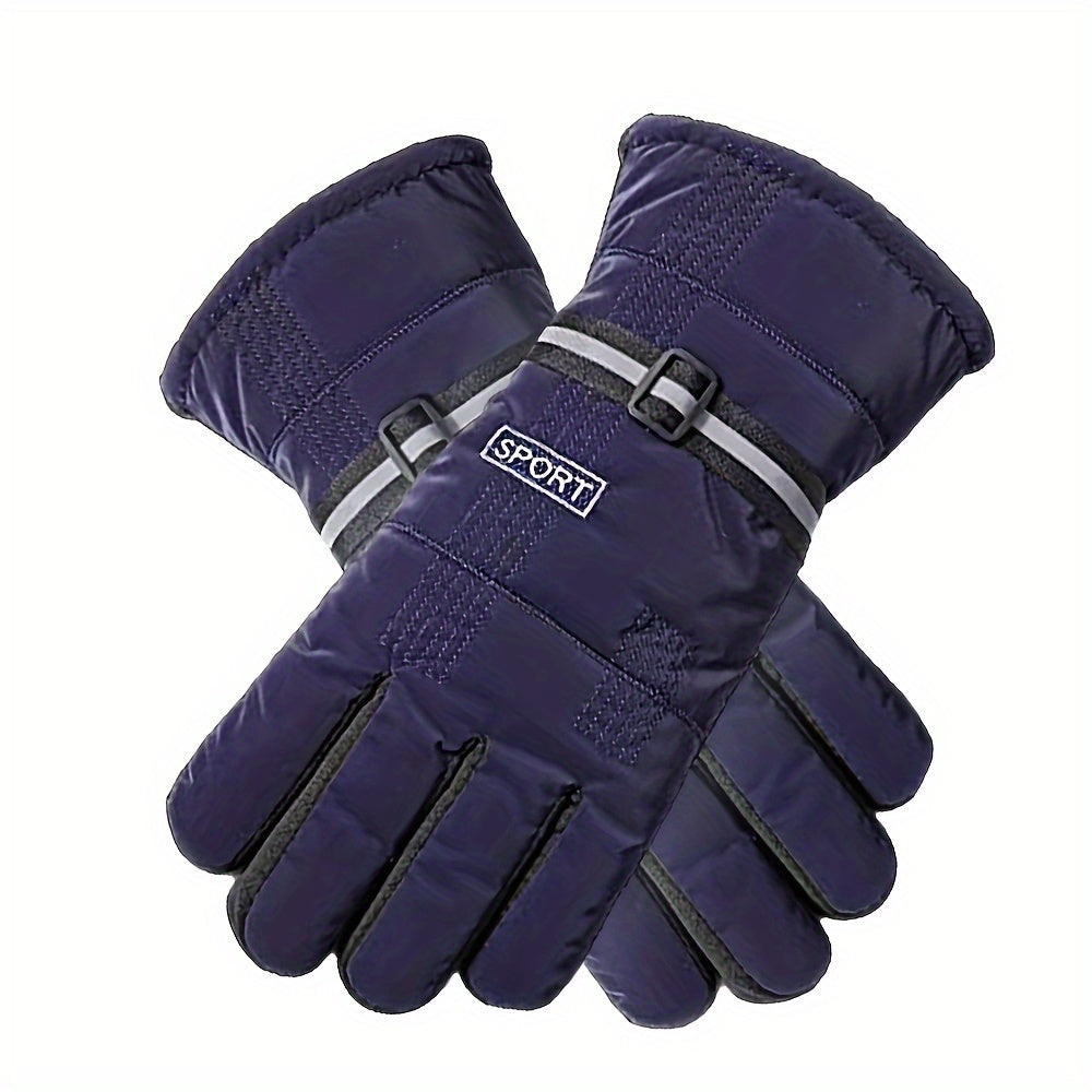 Winter Fleece Lined Warm Gloves Anti Slip Waterproof for Cycling Running