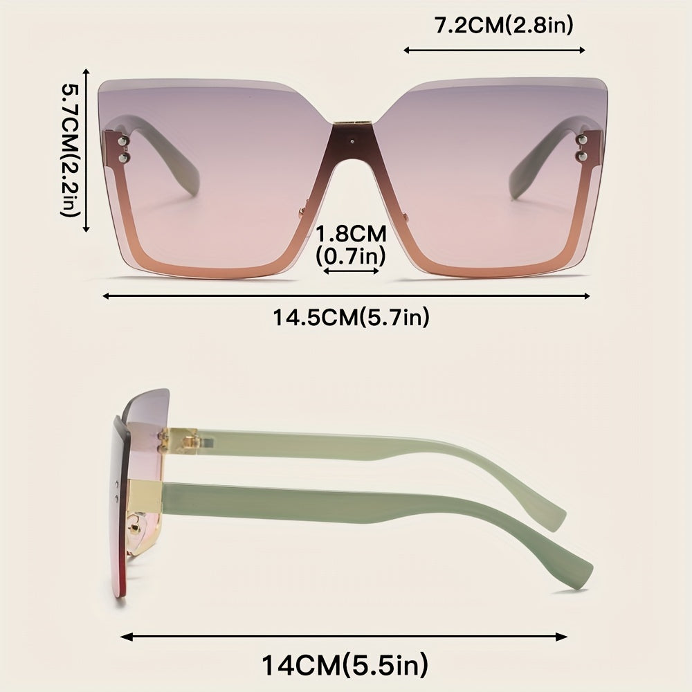 Y2K Style Rimless Oversized Sunglasses for Men