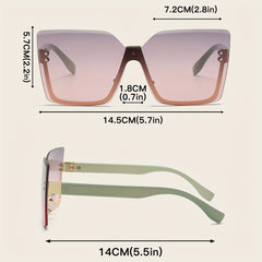 Y2K Style Rimless Oversized Sunglasses for Men