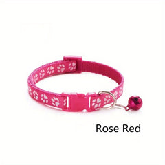 Adjustable Printed Cat Collar with Bell - Quick Release and Safe