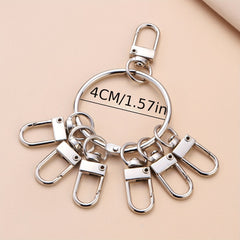 7pcs Metal Key Ring Set Quick Buckle Keychains