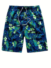 Floral & Geometric Patterns Beach Shorts Men's Drawstring Shorts