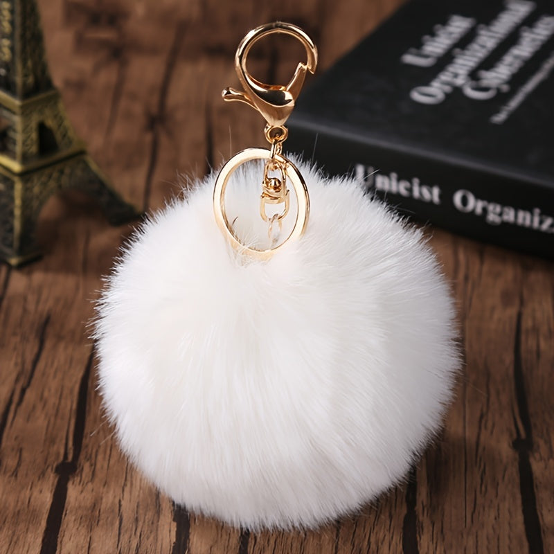 Colorful Pom Pom Keychain Plush Ball Bag Key Chain Keyring