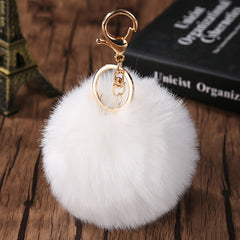 Colorful Pom Pom Keychain Plush Ball Bag Key Chain Keyring