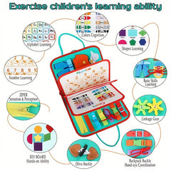 Montessori Busy Board Sensory Toy for Toddlers & Preschoolers