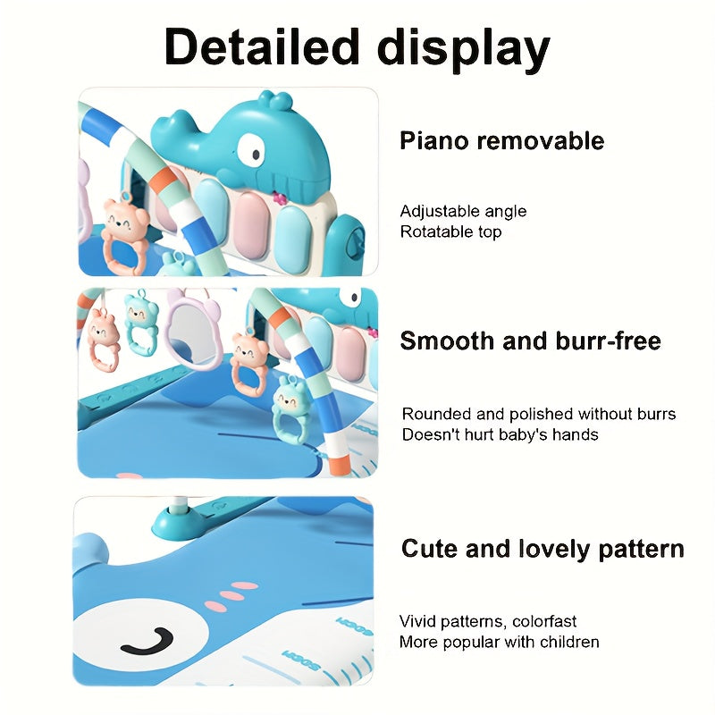 5pcs Infant Educational Game Mat Set w/ Handheld Game Mat & Music Pedal Piano