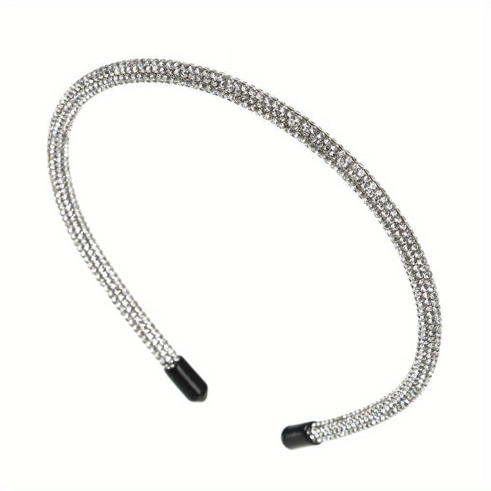 Y2K Rainbow Rhinestone Headband Skinny Hair Band