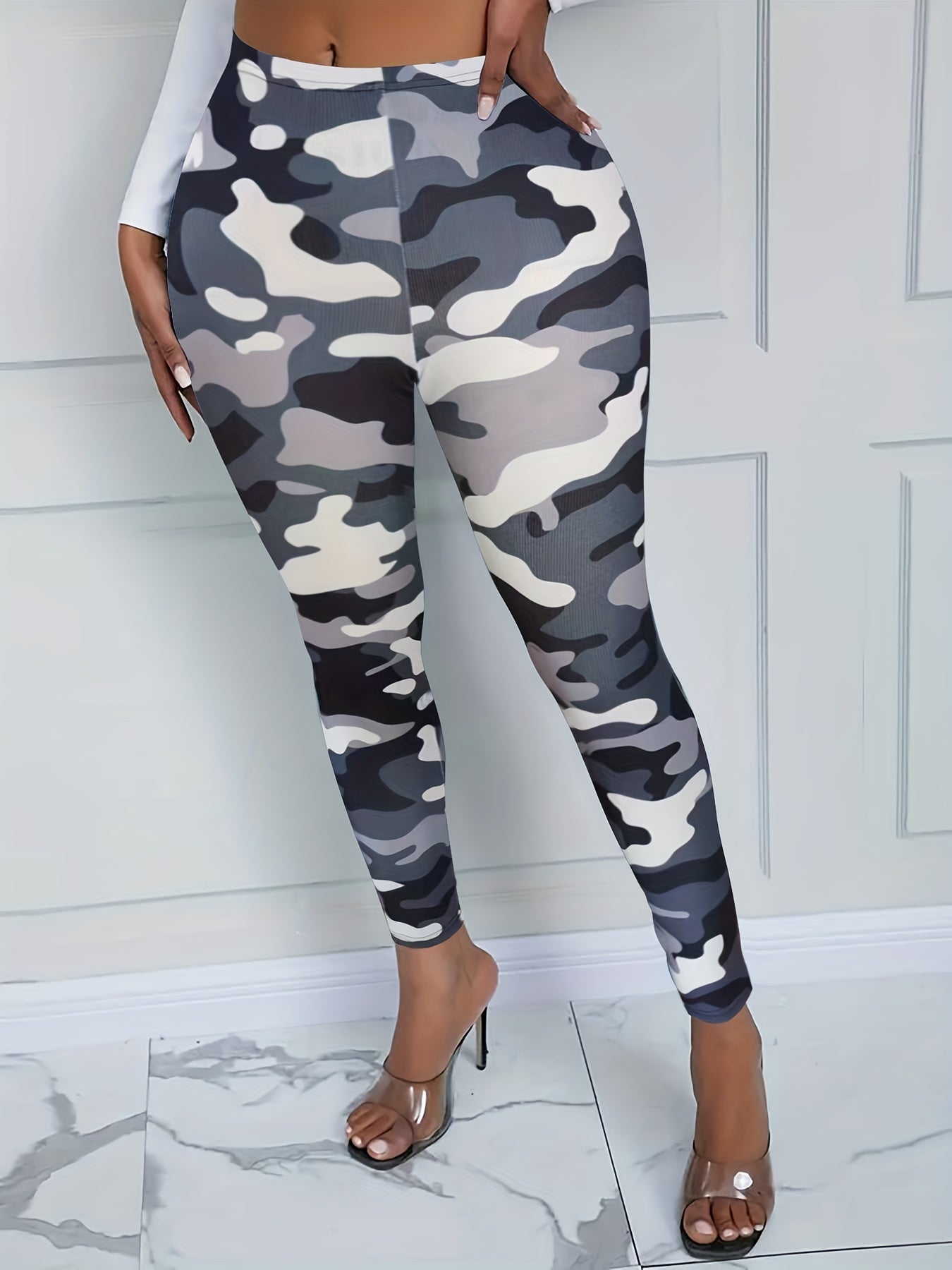  Camo Print Skinny Leggings
