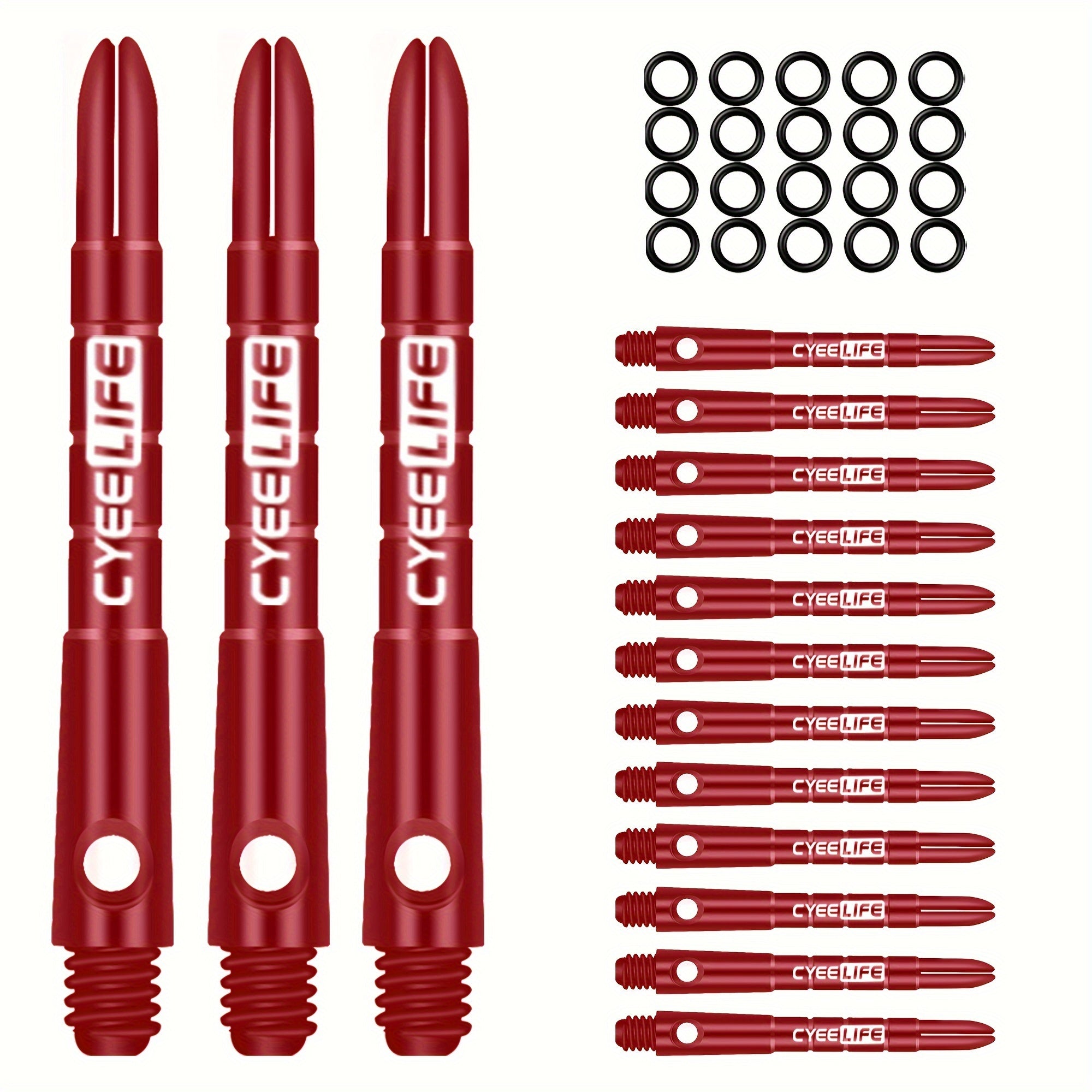 Cyee Life 15pcs 45mm Aluminum Darts Shaft with 20 Rubber Rings