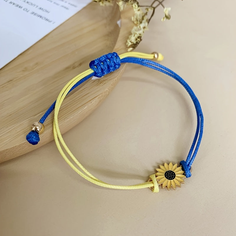Sunflower Rope Bracelets for Women - Friendship Braided Bracelet