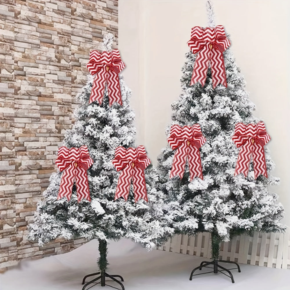 2pcs Velvet Linen Christmas Decoration Bow - Gift Decoration Supplies
